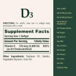 Nature's Bounty Vitamin D3, Immune Support, 125 mcg (5000iu), Rapid Release Softgels, 240 Ct (package may differ)