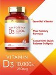 Carlyle Vitamin D3 10000 IU 400 Softgels | Value Size | Max Potency | Non-GMO, Gluten Free Supplement