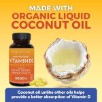 Viva Naturals Vitamin D3 5000 IU Softgels - 360 Count 125 mcg Softgel, Essential D3 Vitamin, Supports Bone Health, Immune Support, Premium Vitamin D, High Potency Vitamin D 5000 IU