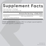 Sports Research Vitamin D3 5000 IU with Coconut MCT Oil - High Potency Vitamin D Supplement for Immune & Bone Support - Non-GMO Verified, Gluten & Soy Free – 125mcg, 30 Liquid Softgels