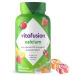 vitafusion Chewable Calcium Gummy Vitamins for Bone and Teeth Support, Fruit and Cream Flavored, America’s Number 1 Gummy Vitamin Brand, 50 Day Supply, 100 Count