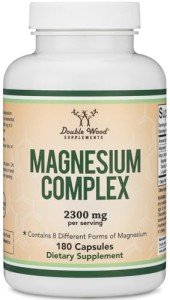 Magnesium Complex Supplement 180 Capsules (436mg Elemental Magnesium Provided by 2,300mg of Eight Different Forms of Magnesium) MAG-8 Provides 100% Daily Recommended Value of Magnesium by Double Wood