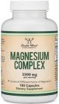 Magnesium Complex Supplement 180 Capsules (436mg Elemental Magnesium Provided by 2,300mg of Eight Different Forms of Magnesium) MAG-8 Provides 100% Daily Recommended Value of Magnesium by Double Wood