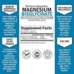 Magnesium Bisglycinate 100% Chelate No-Laxative Effect - Maximum Absorption Magnesium Supplement - Fully Reacted & Buffered for Energy Muscle Bone & Joint Support - Non-GMO Project Verified -180ct