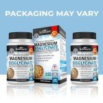 Magnesium Bisglycinate 100% Chelate No-Laxative Effect - Maximum Absorption Magnesium Supplement - Fully Reacted & Buffered for Energy Muscle Bone & Joint Support - Non-GMO Project Verified -180ct