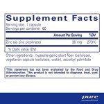 Pure Encapsulations Zinc 30 mg - Supplement for Immune System Support, Growth and Development, and Wound Healing* - with Zinc Picolinate 30 mg - 60 Capsules