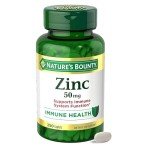 Nature's Bounty Zinc 50mg, Immune Support & Antioxidant Supplement, Promotes Skin Health 250 Tablets