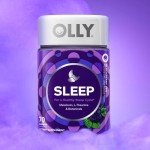 OLLY Sleep Gummy, 3 mg Melatonin, L-Theanine, Chamomile, Lemon Balm, Sleep Aid, Blackberry - 70 Count