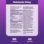 Natrol Melatonin Gummies, Sleep Support for Adults, 10 mg Melatonin Supplement for Sleeping, 90 Strawberry-Flavored Gummies, Up to a 45 Day Supply
