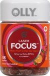 OLLY Laser Focus Gummy, Ginseng, Alpha GPC, B Vitamins, Berry Tangerine Flavor - 36 Count