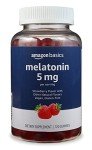 Amazon Basics Melatonin 5mg, 120 Gummies (2 per Serving), Strawberry (Previously Solimo)
