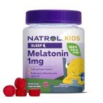 Natrol Kids Melatonin Gummies 1mg, Children's Melatonin for Restful Sleep, 90 Raspberry-Flavored Sleep Gummies, 90 Day Supply