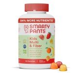 SmartyPants Kids Multivitamin Gummies and Fiber Supplement: Vitamin D3, C, Vitamin B12, B6, A, Zinc, Biotin, Inositol, Fiber Gummies, Three Fruit Flavors, 120 Count (30 Day Supply)