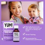 NovaFerrum Yum | Multivitamin with Iron for Infants, Toddlers & Kids | Immune Support | Ages 4 & Under | Gluten Free Certified | Sugar Free | Raspberry Grape | 50 Servings