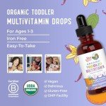 MaryRuth Organics Kids Multivitamin for Toddlers | USDA Organic | Toddler Vitamins Liquid Drops for Kids Ages 1-3 | Toddler Immune Support & Overall Wellness | Vegan | Non-GMO | Gluten Free | 2 Fl Oz