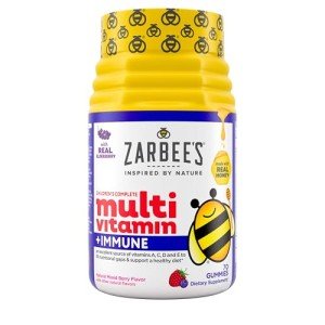 Zarbee's Complete Kids Multivitamin Gummies + Immune Support, Children Vitamins Gummy with Vitamin A, C, D3, E, B6, B12, Folic Acid & Total B-complex, 70 Count