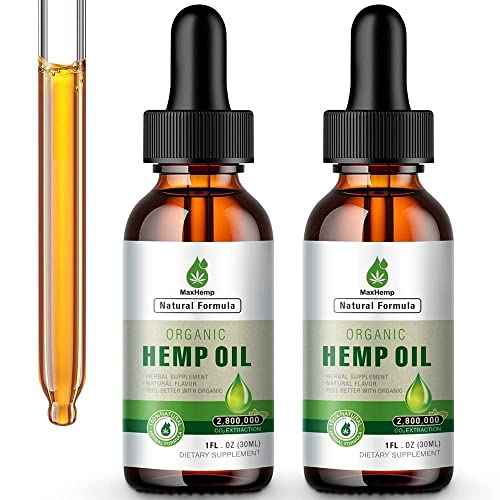 Organic Hemp Oil Drops - Maximum Strength, USA-made