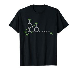 Cannabis Weed Pot Molecule THC Marijuana Stoner Gift T-Shirt