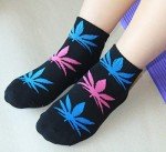 5 Pairs Unisex Marijuana Weed Leaf Boat Warm Cotton Socks US 5-9.5 (M, 1st Match)