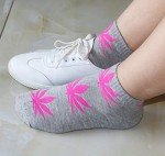 5 Pairs Unisex Marijuana Weed Leaf Boat Warm Cotton Socks US 5-9.5 (M, 1st Match)