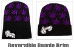 Rolling-Hands Marijuana-Weed Embroidery Beanie-Hat Purple