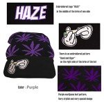 Rolling-Hands Marijuana-Weed Embroidery Beanie-Hat Purple