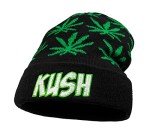 Marijuana Weed Acrylic-Hat Knit Beanie - Leaf Pot Cuffed Knit Winter Weed Beanie Hat Mens Women Green