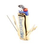 LighterBro Titanium Gold - Stainless Steel Sleeve to Transform Your Pocket Lighter - Lighter Case with Poker, Super Sharp Knife & Scissors, Bottle Opener, Screwdrivers, & Keychain Holder