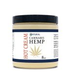 Zatural Hemp Hot Cream Massage Joints and Muscles and Body Wraps Essential Oil Blend, Aloe, Hemp, and More (8oz jar)