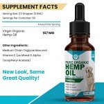 Wanderfound Pets - Hemp Oil for Dogs & Cats 5000mg - Anti-Separation Anxiety, Joint Pain, Stress Relief, Arthritis, Seizures, Chronic Pain Relief, Anti-Inflammatory - Omega 3, 6, 9-100% Organic