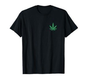 Small Marijuana Leaf Cannabis 420 Weed T-Shirt