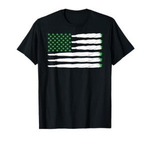 Blunt American Flag Weed Marijuana Cannabis USA T-Shirt Gift T-Shirt