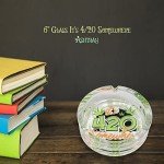 6.0" Extra Large It's 420 somewhere Glass Ashtray, Perfect for Smoking Lounges, Patios, and Outdoor events - Durable and Easy to Clean