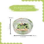 6.0" Extra Large It's 420 somewhere Glass Ashtray, Perfect for Smoking Lounges, Patios, and Outdoor events - Durable and Easy to Clean