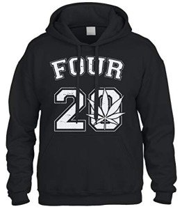 Cybertela Four 20 Marijuana Weed 420 Sweatshirt Hoodie Hoody (Black, 2X-Large)