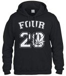 Cybertela Four 20 Marijuana Weed 420 Sweatshirt Hoodie Hoody (Black, 2X-Large)