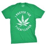 Mens I Prefer The 7 Leaf Clover T Shirt Funny Saint Patricks Day Marijuana Tee Funny T Shirts Saint Patrick's Day Apparel for Men Cool 420 T Shirt Novelty Green L