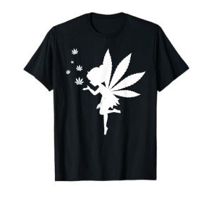 Weed Fairy Marijuana Fantasy Leaf Stoner Pot Smoker Cannabis T-Shirt