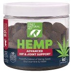 Only Natural Pet Hemp Advanced Mobility Support for Dogs Holistic Wellness Hip Bone Joint Health - Inflammatory Function Relieves Pain Stiffness Green Lipped Mussels Turmeric (HA) 60 Count