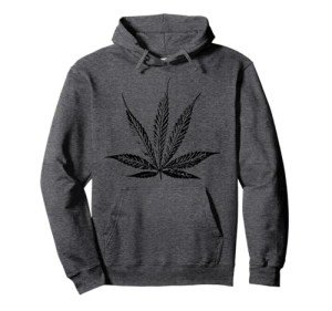 THC POT LEAF INK STAMP Cannabis Medical Marijuana Hoodie Pullover Hoodie