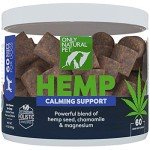 Only Natural Pet - Natural Hemp Soft Chew Bites for Dog Stress & Anxiety Relief - L-Theanine, Chamomile & Lemon Balm - Hemp Oil Calming Chews for Dogs - 60 Count