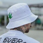 INOGIH Reversible Bucket-Hat Marijuana-Cannabis Weed Foldble Fisherman Hat Packable (White)