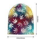 Tie Dye Marijuana Cannabis Weed Leaves Leaf White Colorful Knit Hat Slouchy Skull Cap Beanie Hat for Men Women Gifts