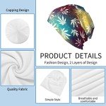 Tie Dye Marijuana Cannabis Weed Leaves Leaf White Colorful Knit Hat Slouchy Skull Cap Beanie Hat for Men Women Gifts