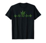 Weed Leaf Heartbeat Marijuana Leaf Cannabis Heartbeat 420 T-Shirt