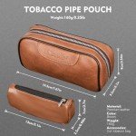 Scotte Handmade Pipe Set, Leather Pipe Pouch, Wood Pipe and Accessories (Scraper/Stand/Filter Element/Filter Ball/Small Bag/Box) (brown)