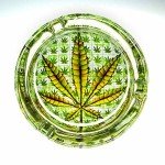 Ashtray MJ Round Thick Glass Ash trays, 420 Ashtrays Cigarette Cigar Ash Holder, Best Gag Gifts or Souvenir Collectors Idea 6 Piece Assorted Set (Assorted)