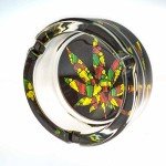 Ashtray MJ Round Thick Glass Ash trays, 420 Ashtrays Cigarette Cigar Ash Holder, Best Gag Gifts or Souvenir Collectors Idea 6 Piece Assorted Set (Assorted)
