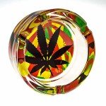 Ashtray MJ Round Thick Glass Ash trays, 420 Ashtrays Cigarette Cigar Ash Holder, Best Gag Gifts or Souvenir Collectors Idea 6 Piece Assorted Set (Assorted)