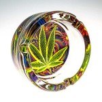 Ashtray MJ Round Thick Glass Ash trays, 420 Ashtrays Cigarette Cigar Ash Holder, Best Gag Gifts or Souvenir Collectors Idea 6 Piece Assorted Set (Assorted)